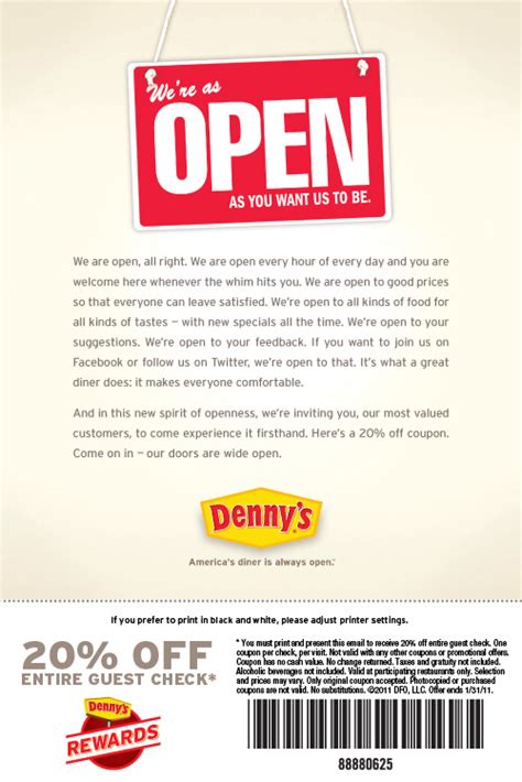 dennys coupons|discount code for denny's.